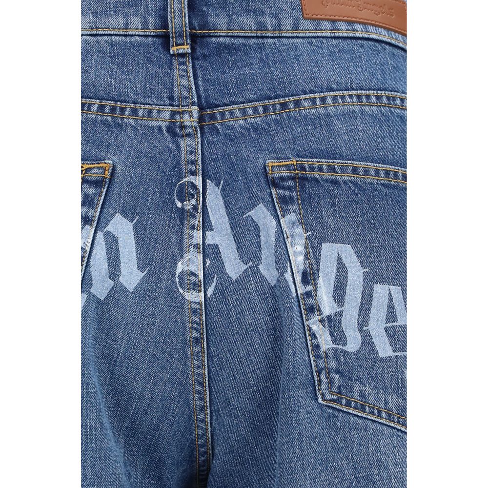 Palm Angels Blaue Jeans aus Baumwoll-Denim