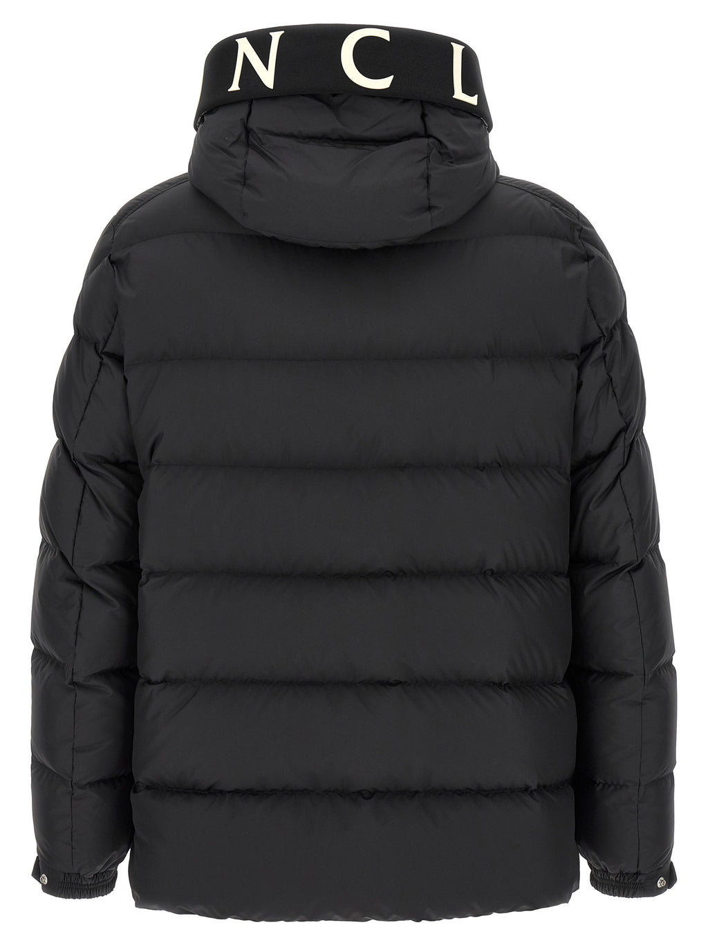 Moncler Schwarze, knöchellange Jacke aus Polyester