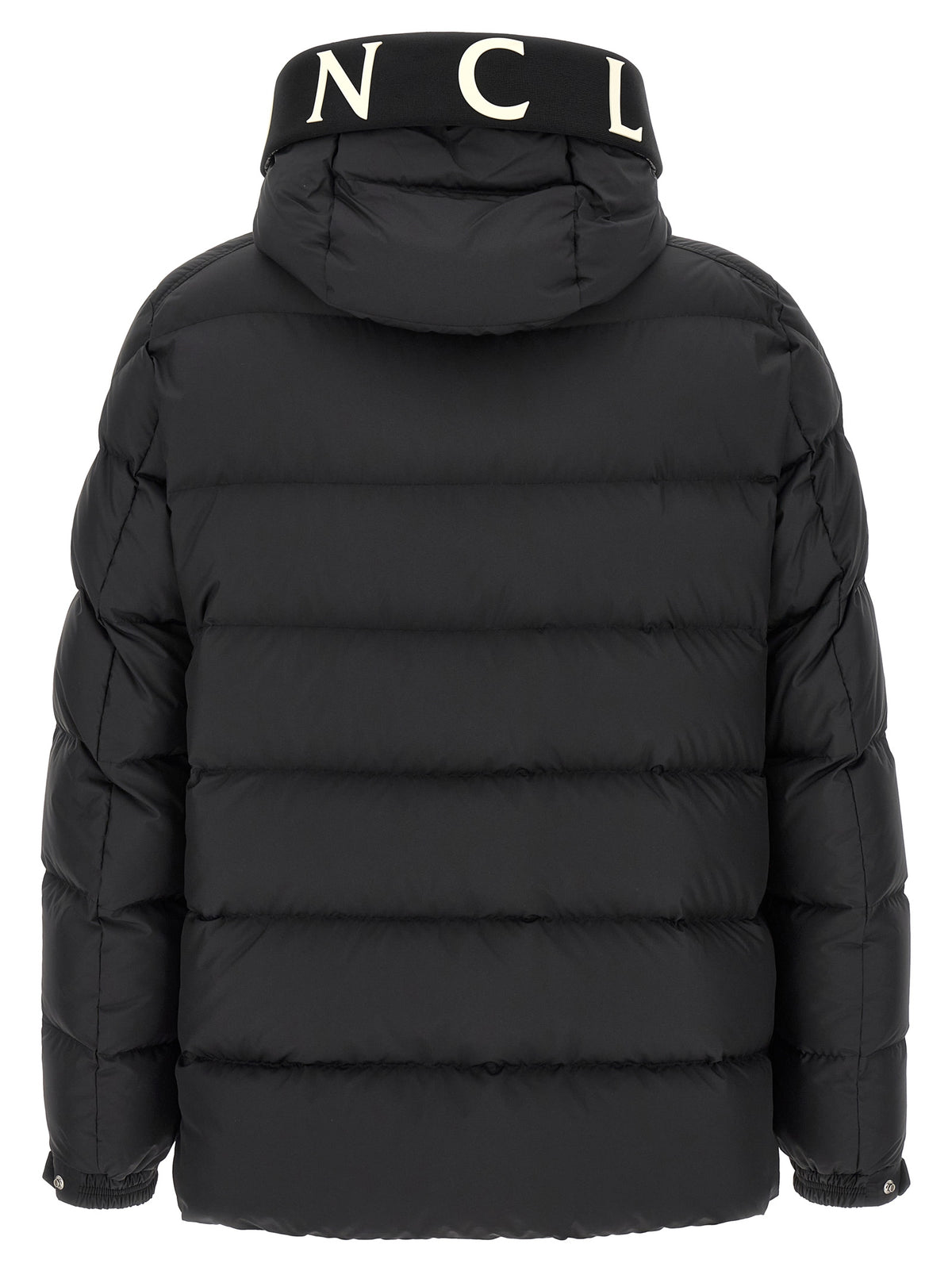 Moncler Schwarze, knöchellange Jacke aus Polyester