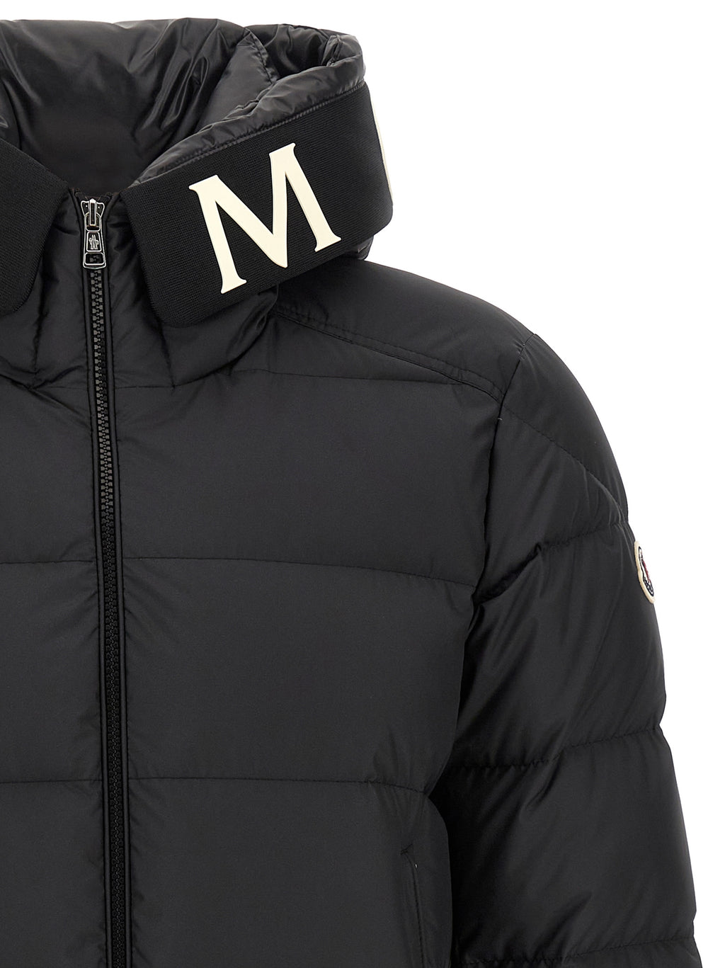 Moncler Schwarze, knöchellange Jacke aus Polyester