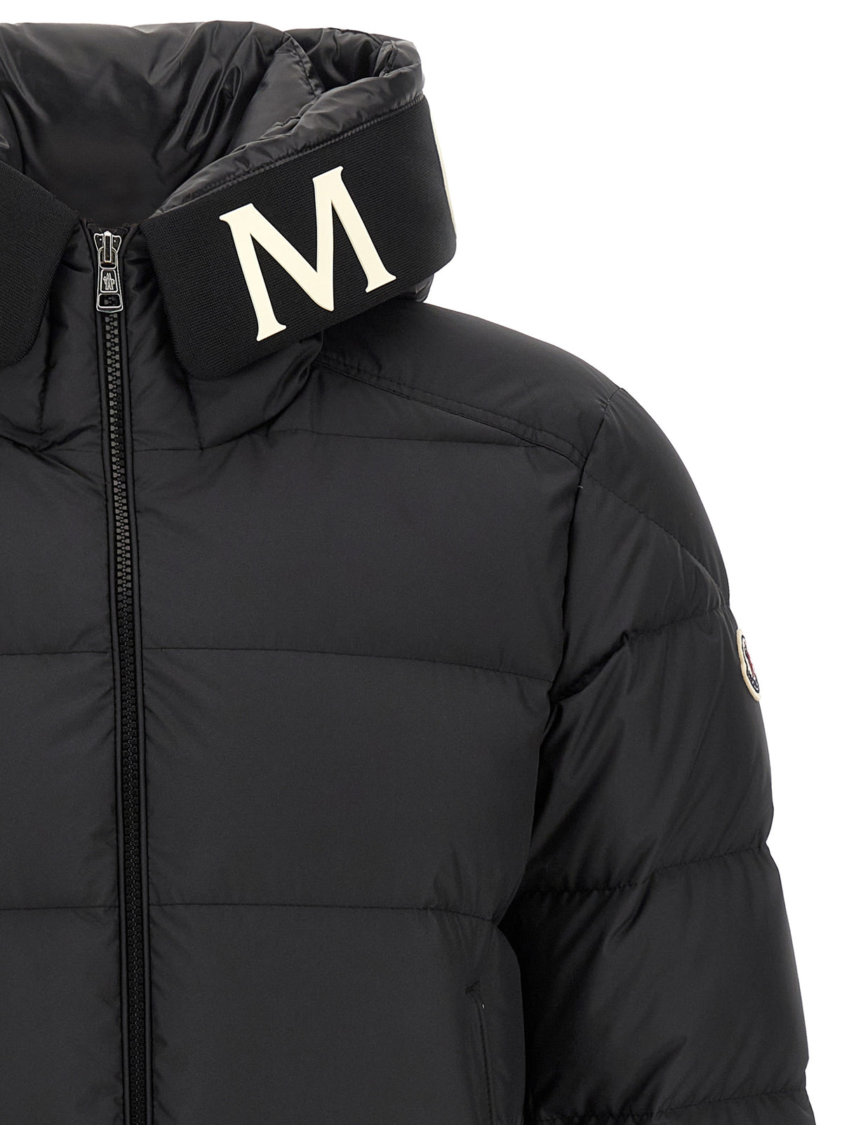 Moncler Schwarze, knöchellange Jacke aus Polyester