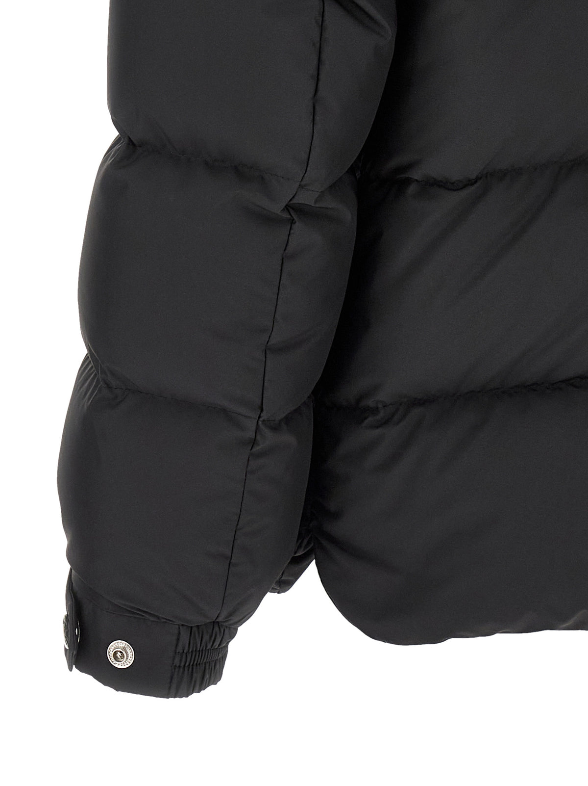 Moncler Schwarze, knöchellange Jacke aus Polyester
