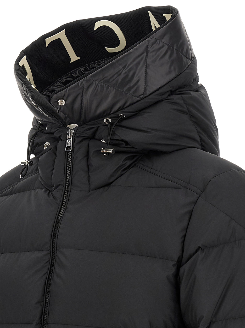 Moncler Schwarze, knöchellange Jacke aus Polyester