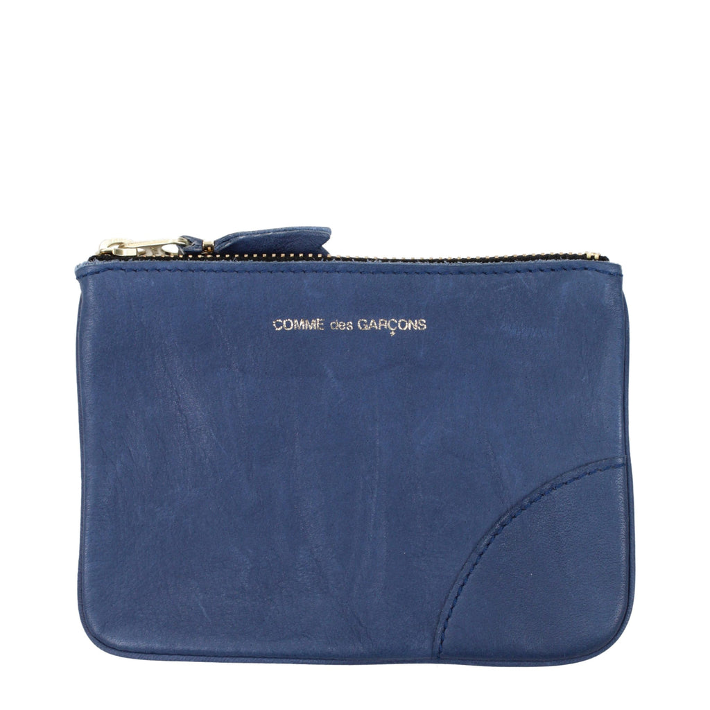 Comme Des Garçons Blue Leather Wallet