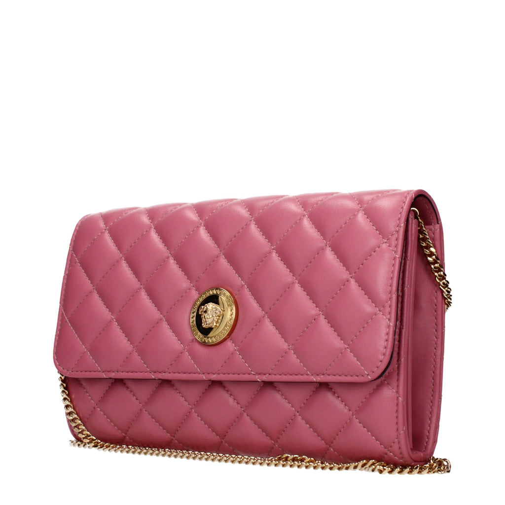 Versace Pink Leather Clutch Bag