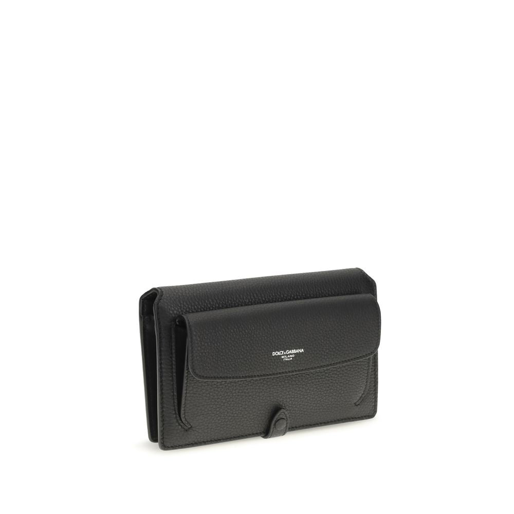 Dolce & Gabbana Black Calf Leather Bos Taurus Shoulder Bag