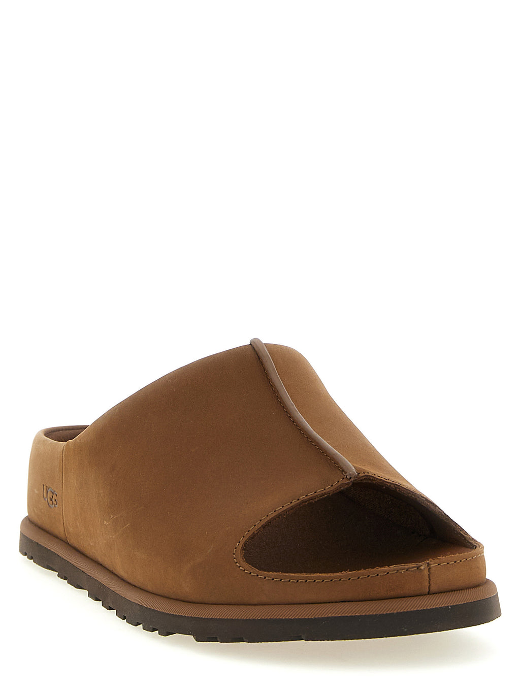 UGG Braune Leder-Pantoletten