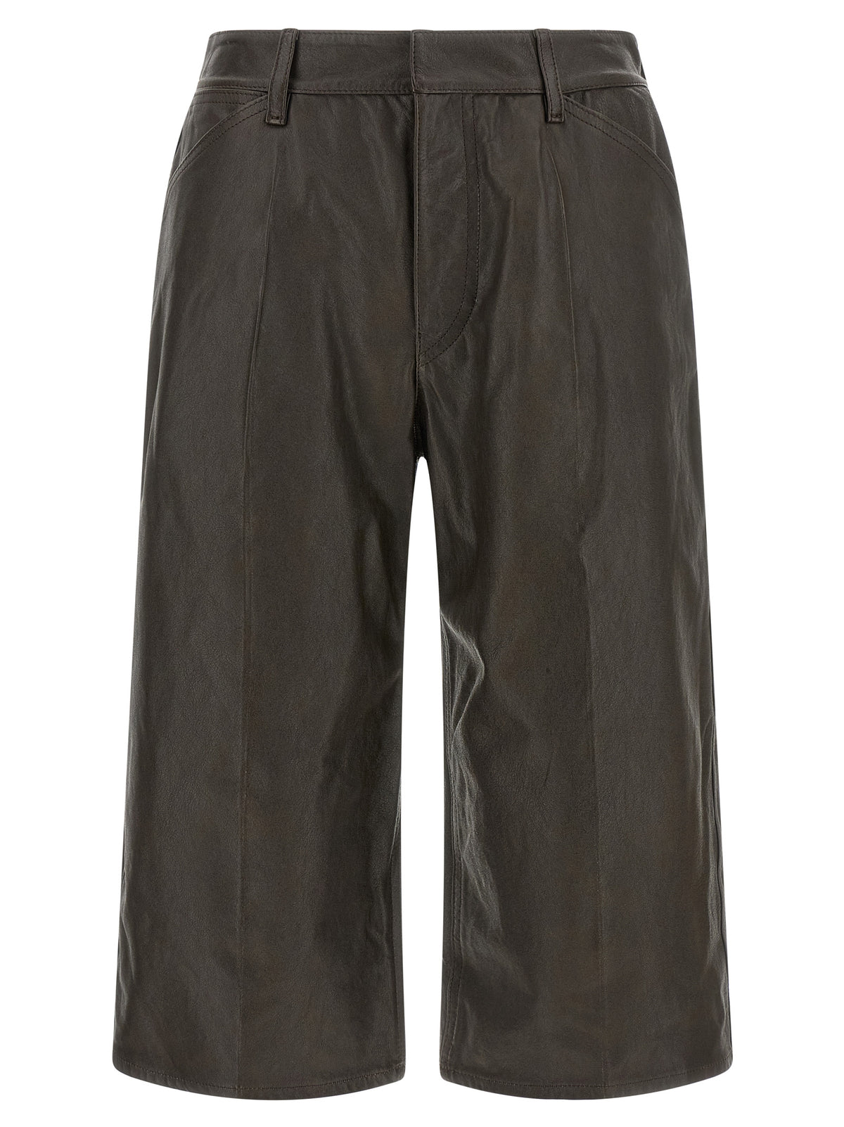 Lemaire Brown Calfskin Bermuda Shorts