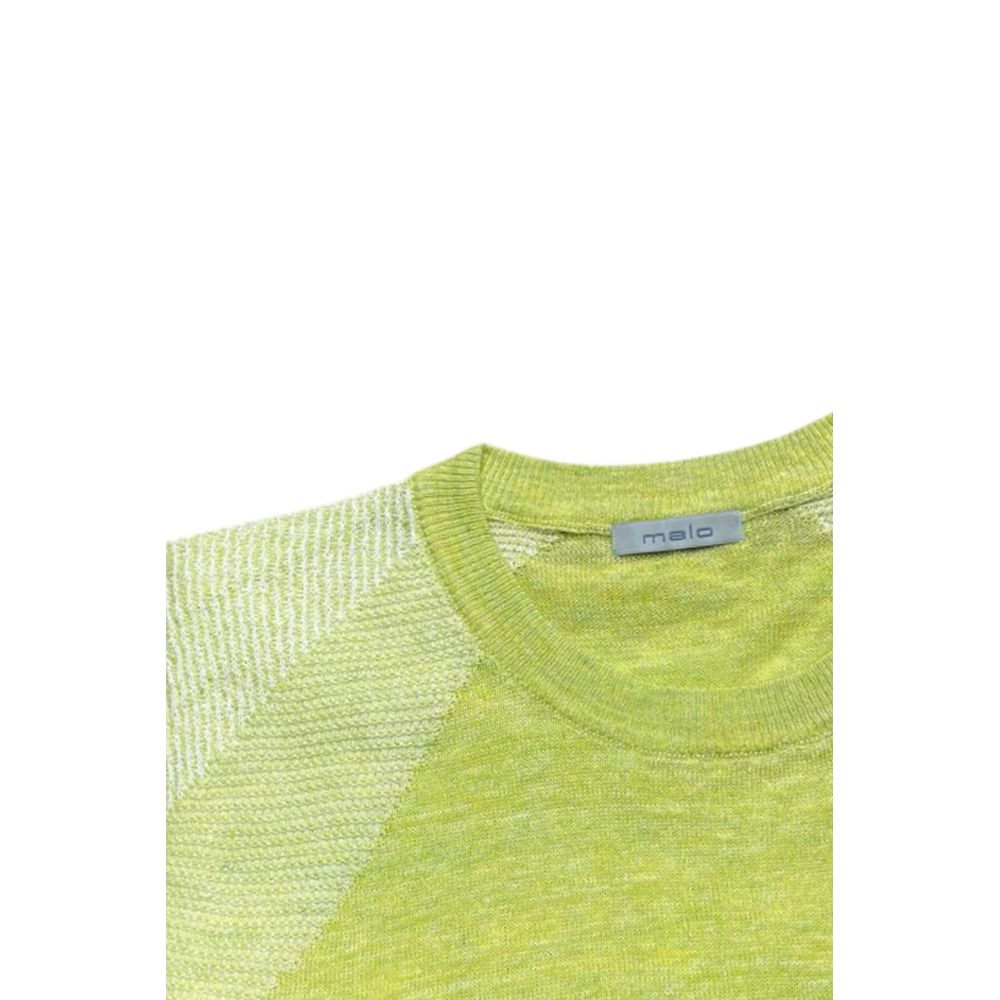 Malo Herren-Pullover aus grünem Leinen
