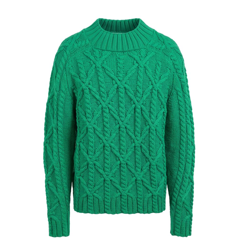 Malo Herrenpullover aus grüner Baumwolle