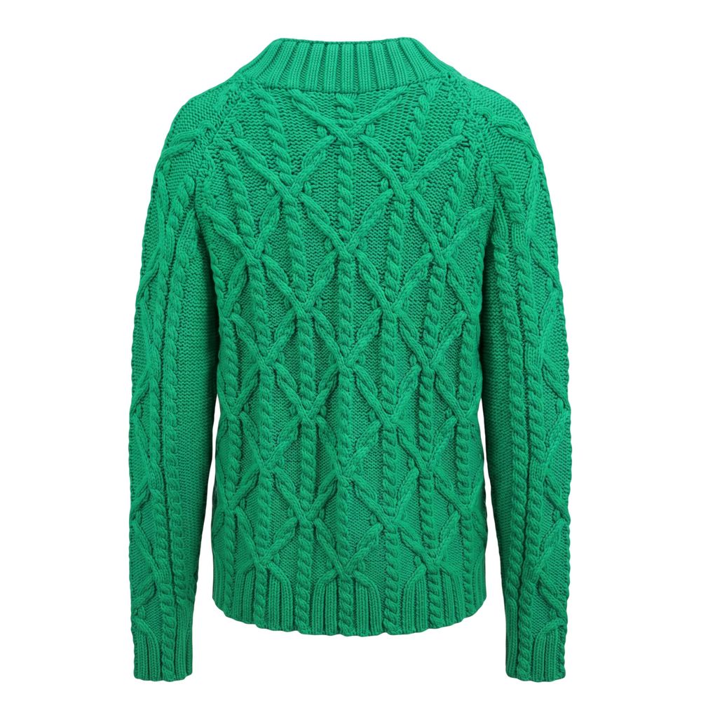 Malo Herrenpullover aus grüner Baumwolle