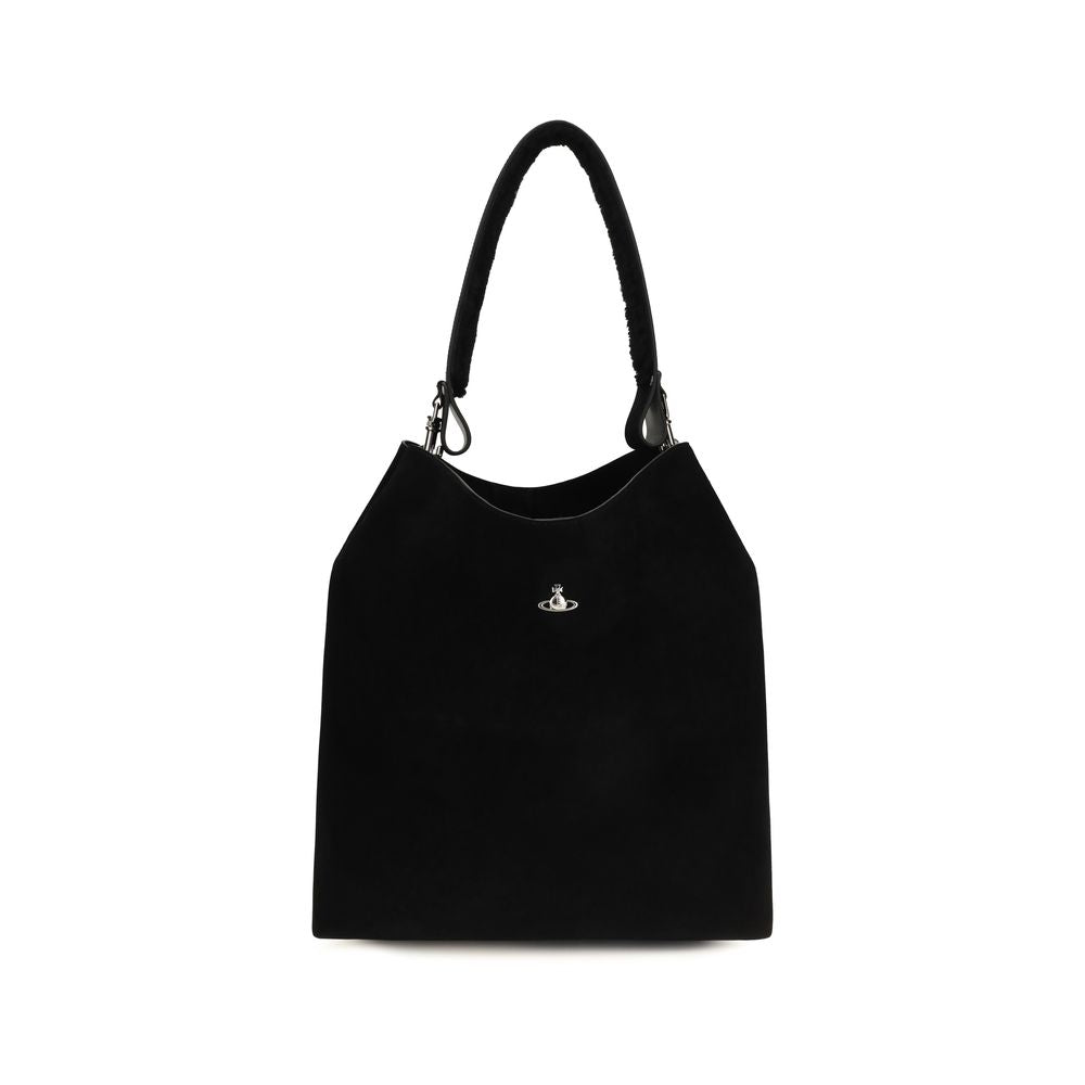 Vivienne Westwood Umhängetasche aus schwarzem Veloursleder