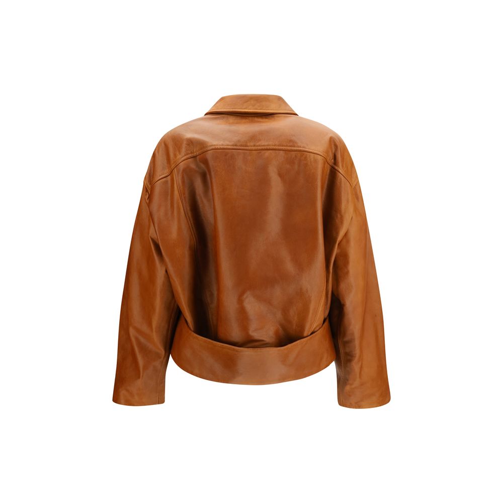 Marni Lederjacke aus braunem Kalbsleder (Bos Taurus)