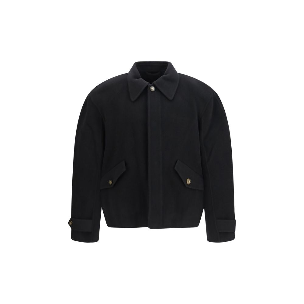 SÉFR Schwarzer Oversized-Mantel aus Wolle, Aries