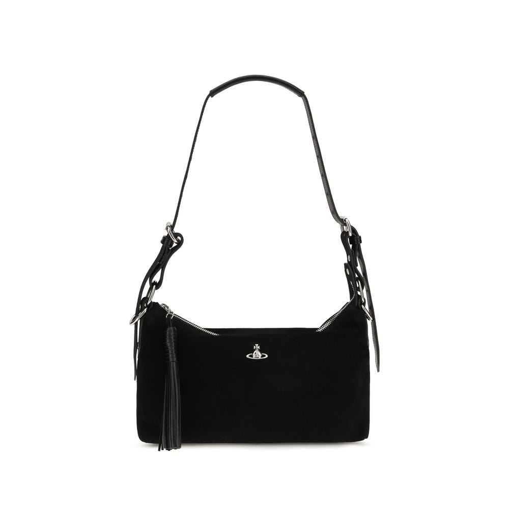 Vivienne Westwood Schultertasche aus schwarzem Wildleder
