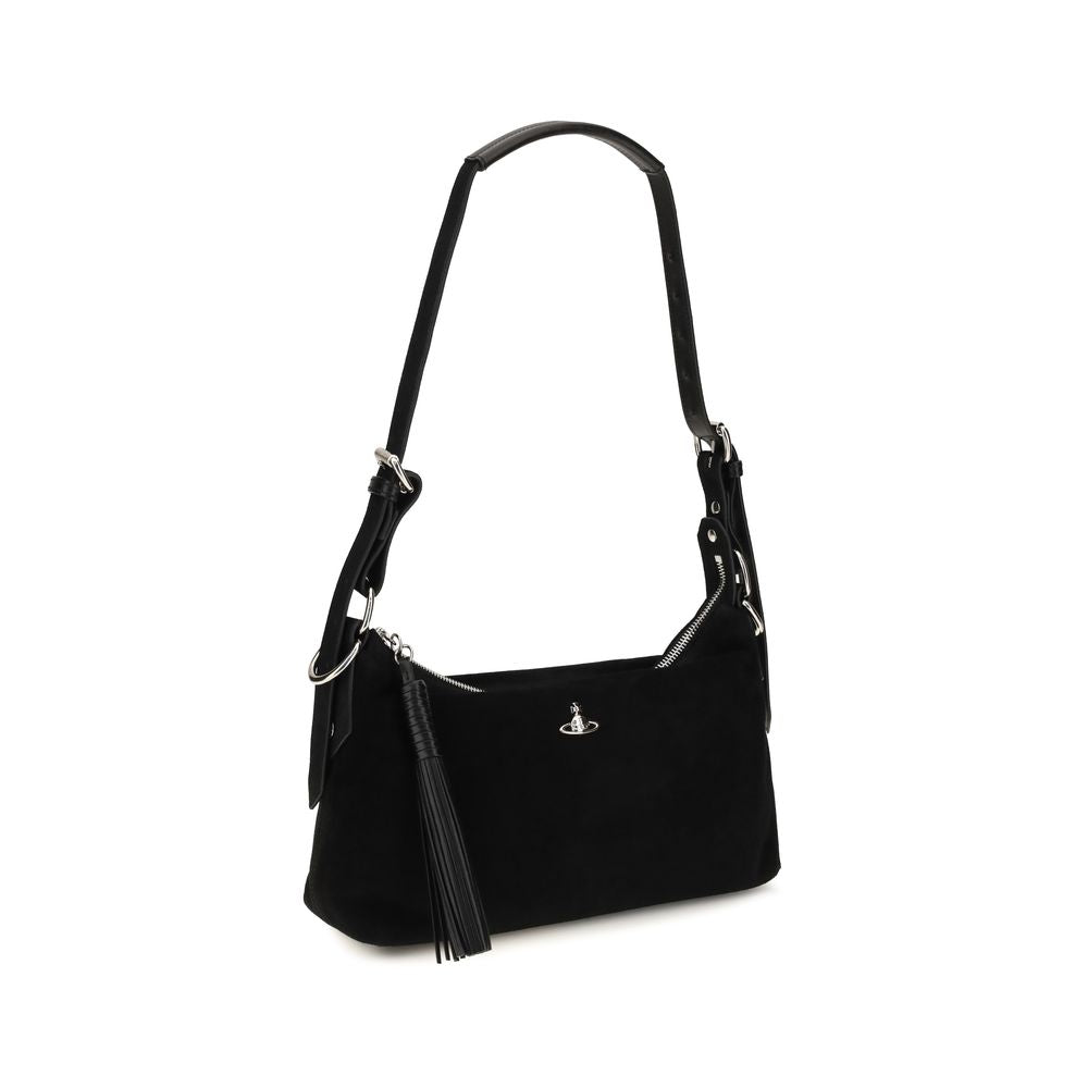 Vivienne Westwood Schultertasche aus schwarzem Wildleder