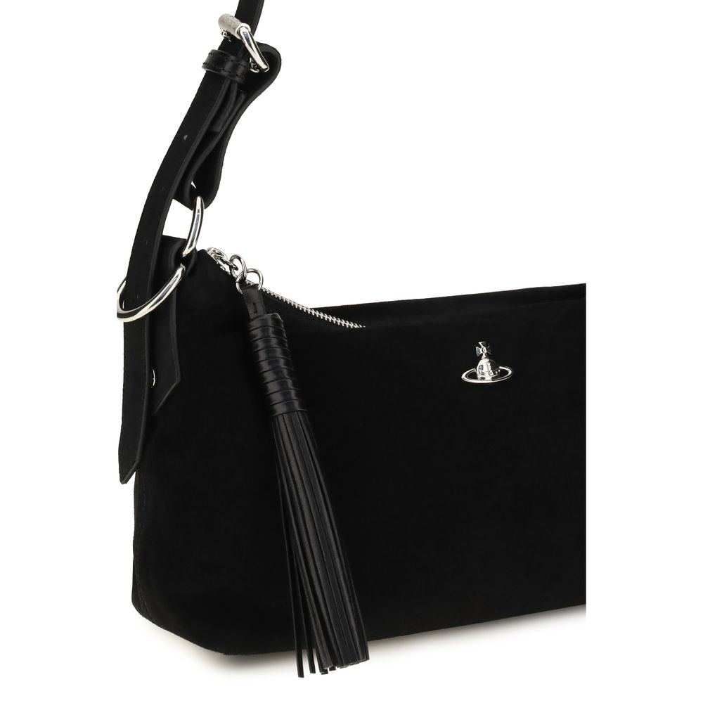 Vivienne Westwood Schultertasche aus schwarzem Wildleder