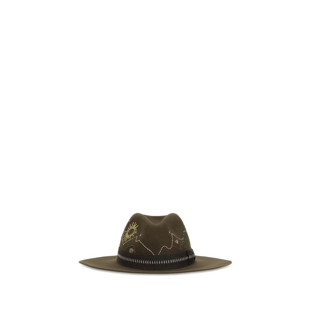 Golden Goose zweifarbiger Fedora-Hut aus Wolle im Aries-Design