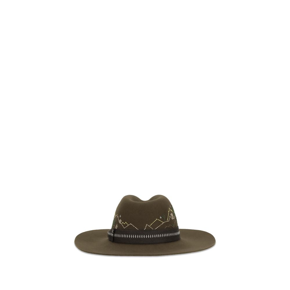Golden Goose zweifarbiger Fedora-Hut aus Wolle im Aries-Design