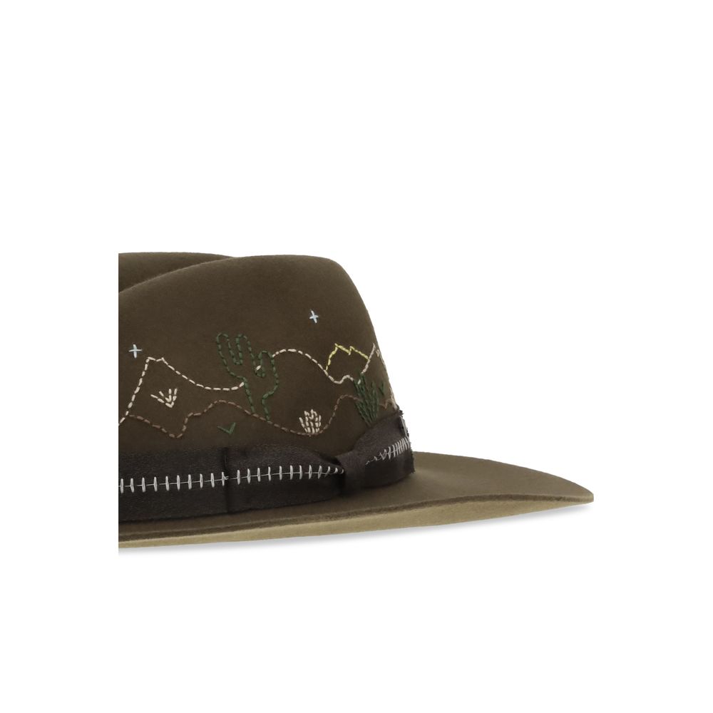 Golden Goose zweifarbiger Fedora-Hut aus Wolle im Aries-Design