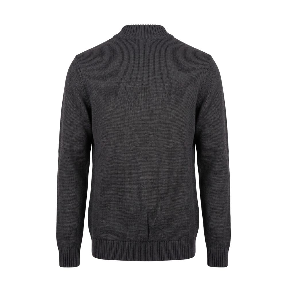 Roberto Pepe Luxus-Herrenpullover aus grauer Wolle