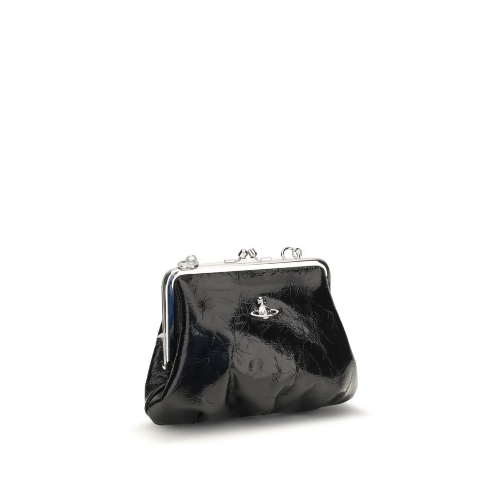 Vivienne Westwood Handtasche aus schwarzem Kalbsleder Bos Taurus