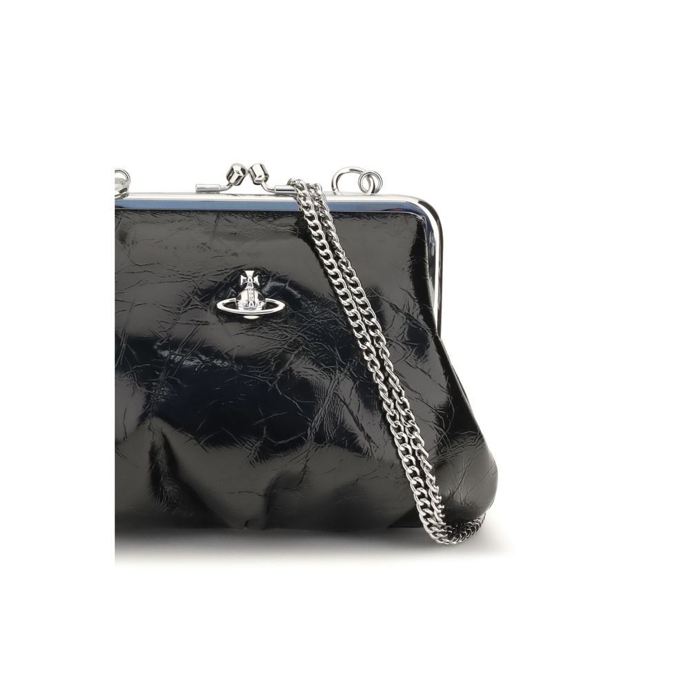 Vivienne Westwood Handtasche aus schwarzem Kalbsleder Bos Taurus