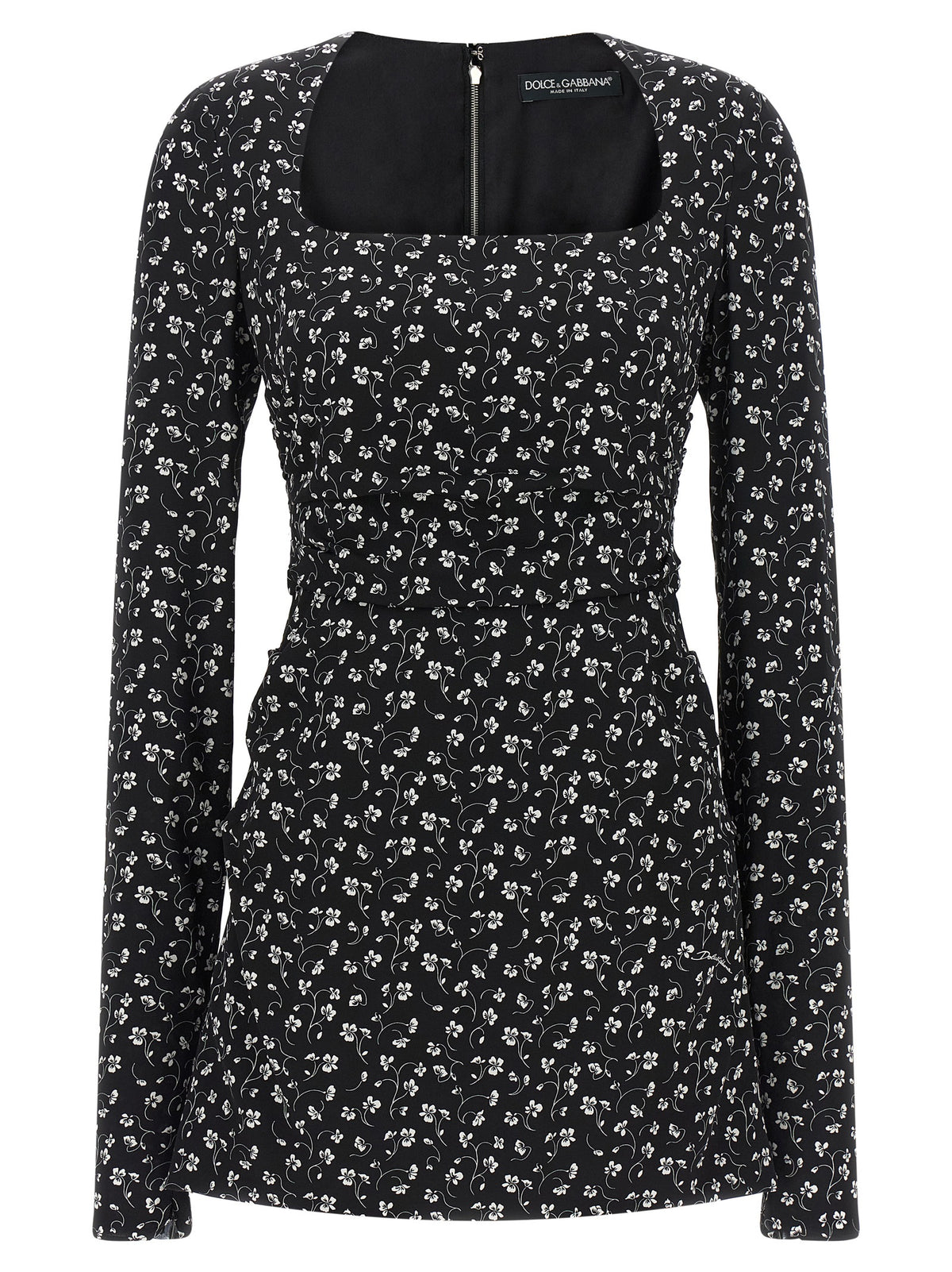 Dolce & Gabbana kurzes Kleid aus schwarzer Seide