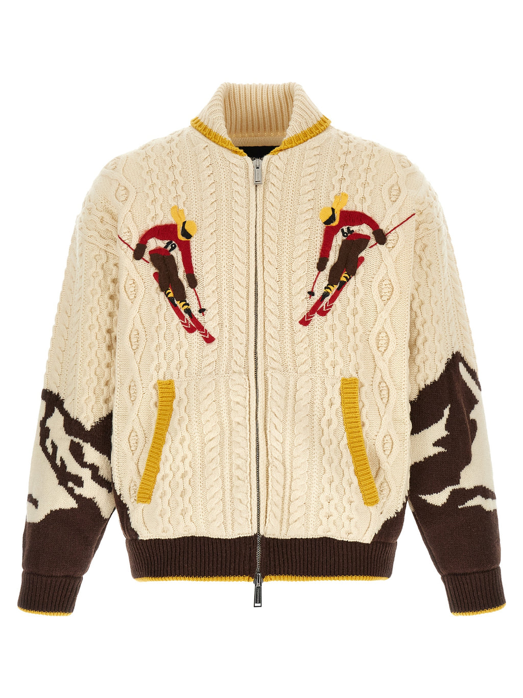 Dsquared² Mehrfarbige Wollstrickjacke