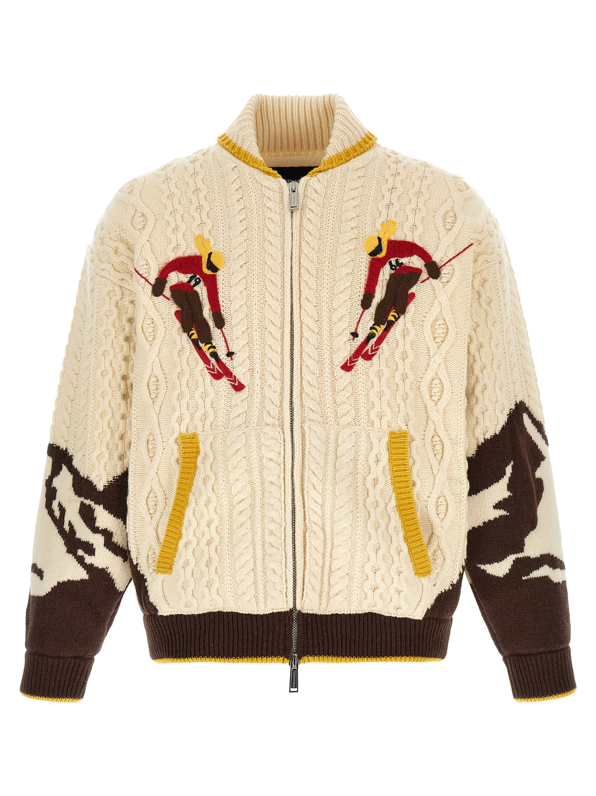 Dsquared² Mehrfarbige Wollstrickjacke