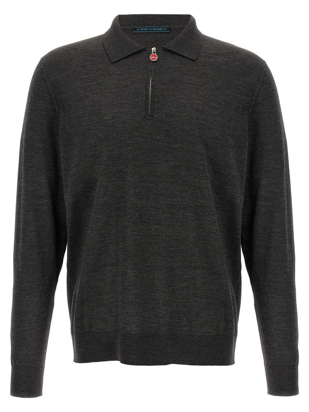 Kiton Grau Woll-Polohemd