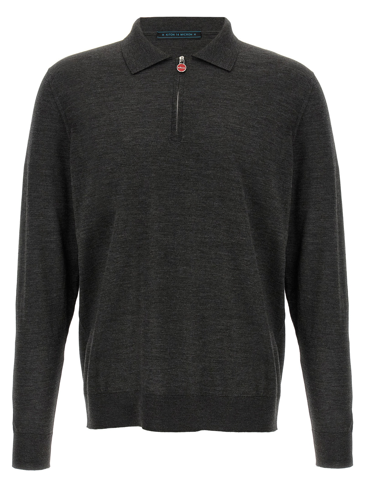 Kiton Grau Woll-Polohemd
