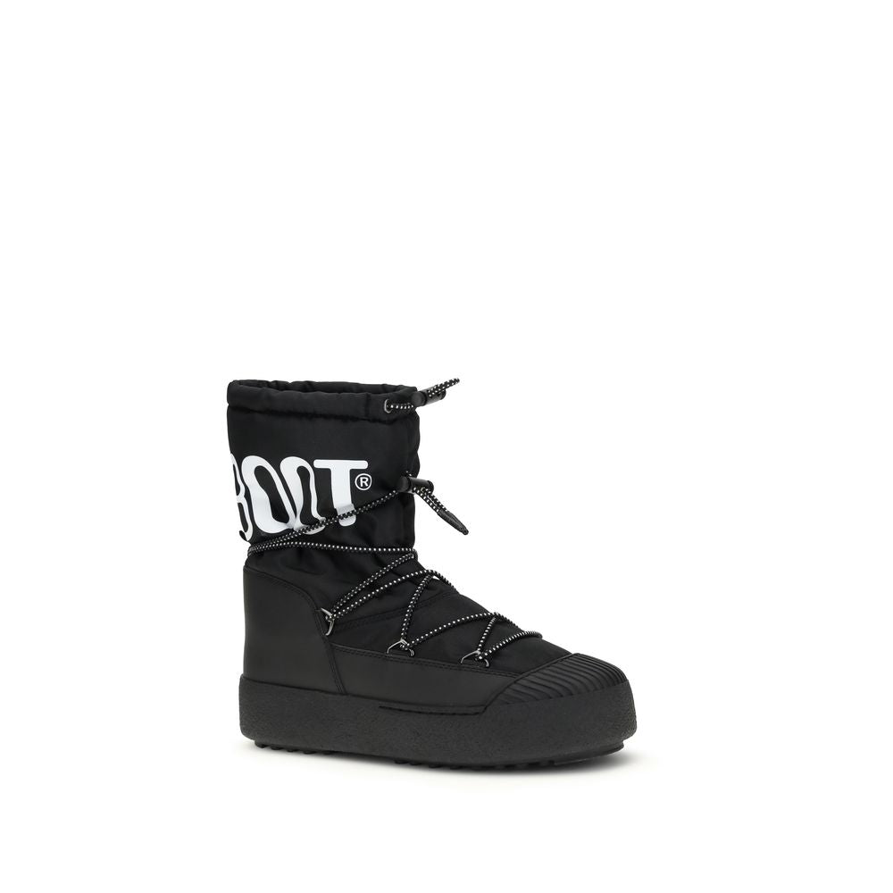 Moon Boot Schnürstiefel aus schwarzem Polyamid