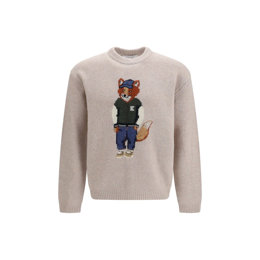 Maison Kitsuné Beige Wolle Oves Aries Sweatshirt