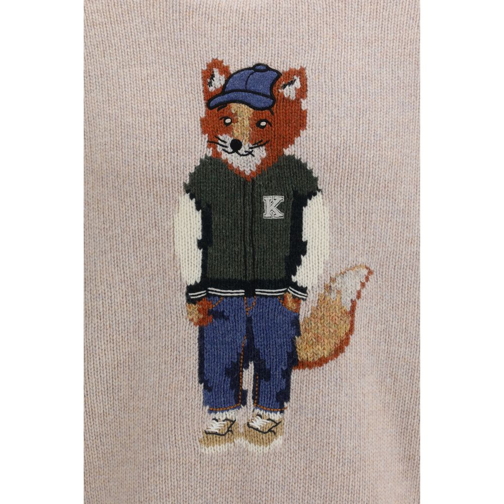 Maison Kitsuné Beige Wolle Oves Aries Sweatshirt