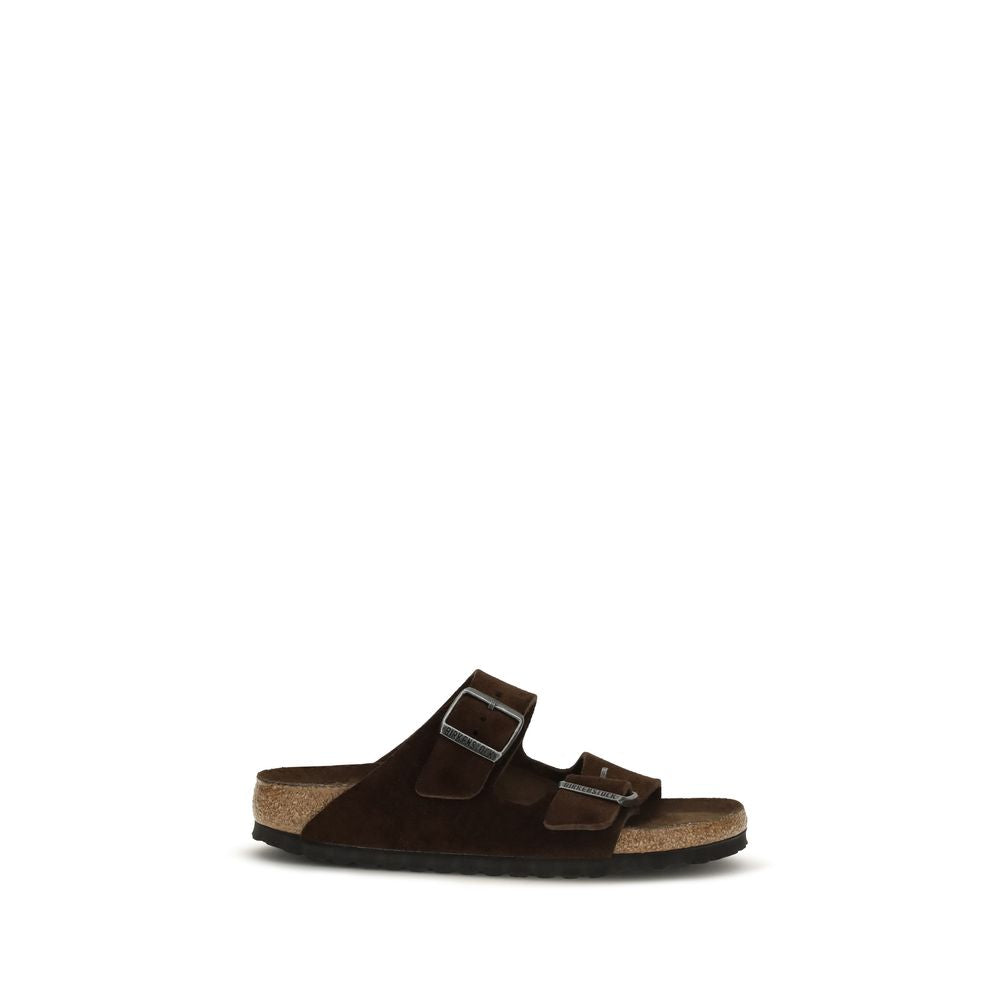 BIRKENSTOCK 1774 flache Sandalen aus braunem Nubukleder