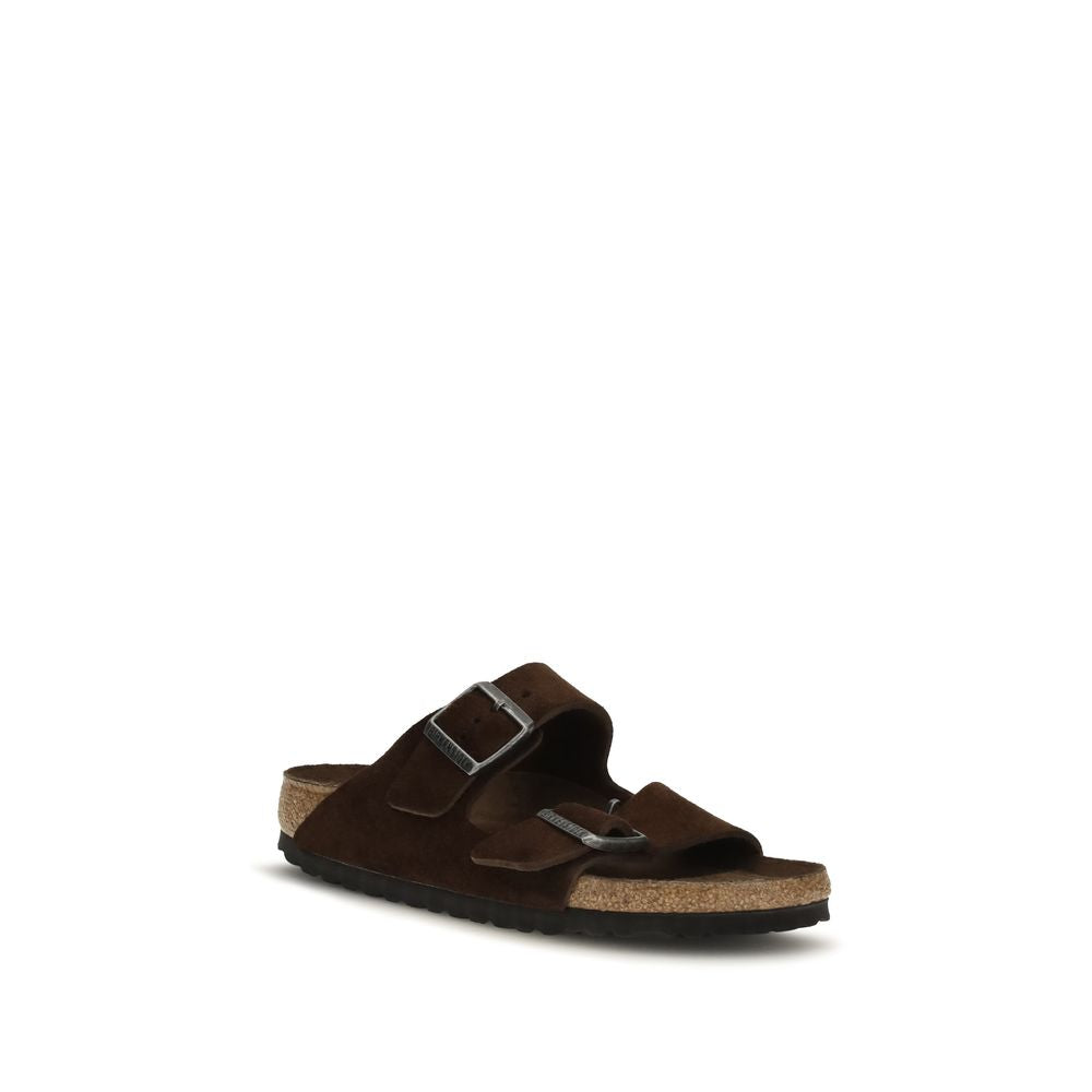 BIRKENSTOCK 1774 flache Sandalen aus braunem Nubukleder