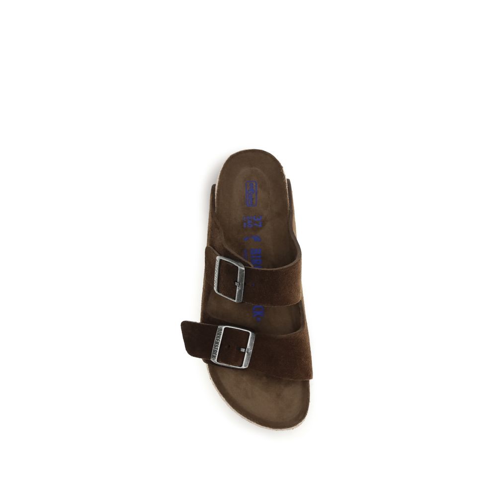 BIRKENSTOCK 1774 flache Sandalen aus braunem Nubukleder