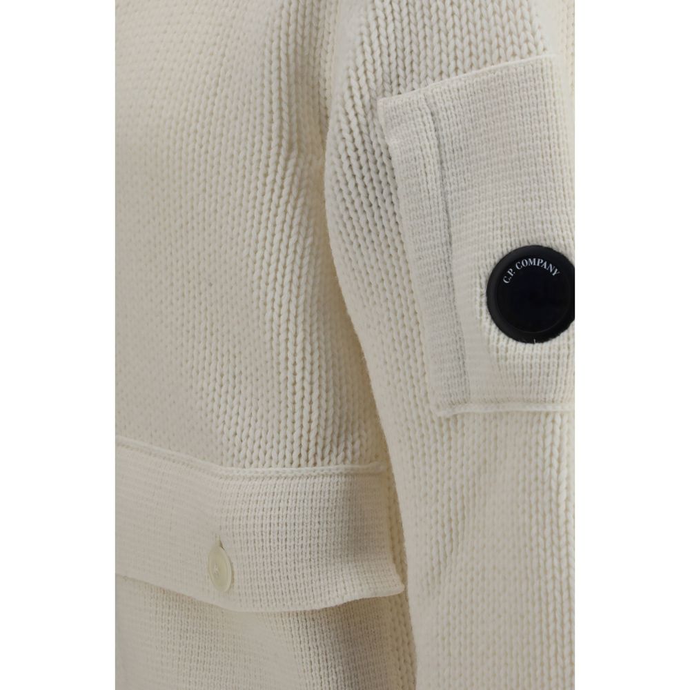 C.P. Company Oves-Aries-Cardigan aus weißer Wolle