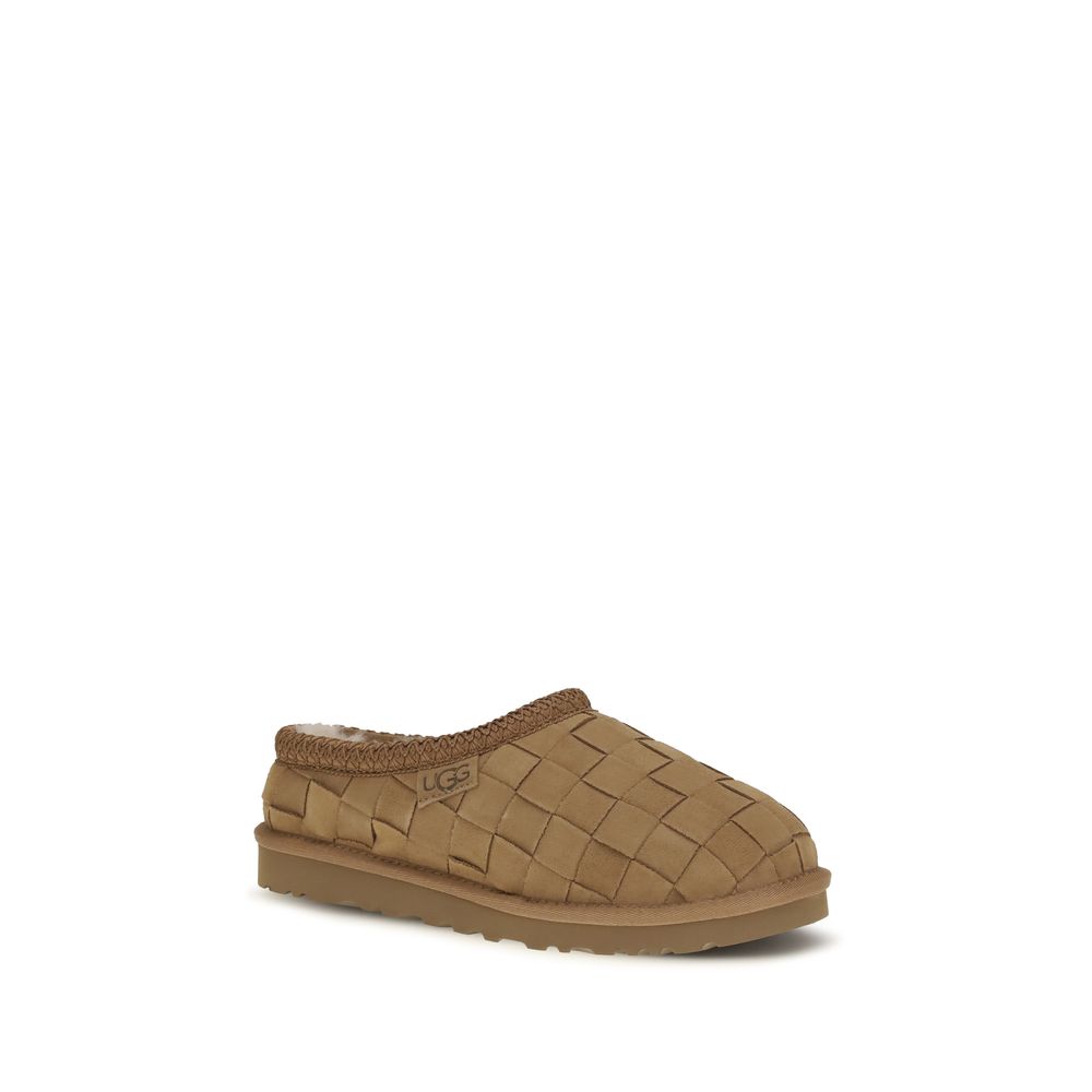 UGG Pantoletten aus beigem Veloursleder
