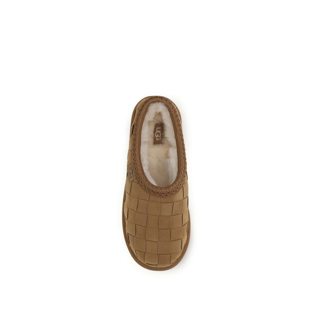 UGG Pantoletten aus beigem Veloursleder