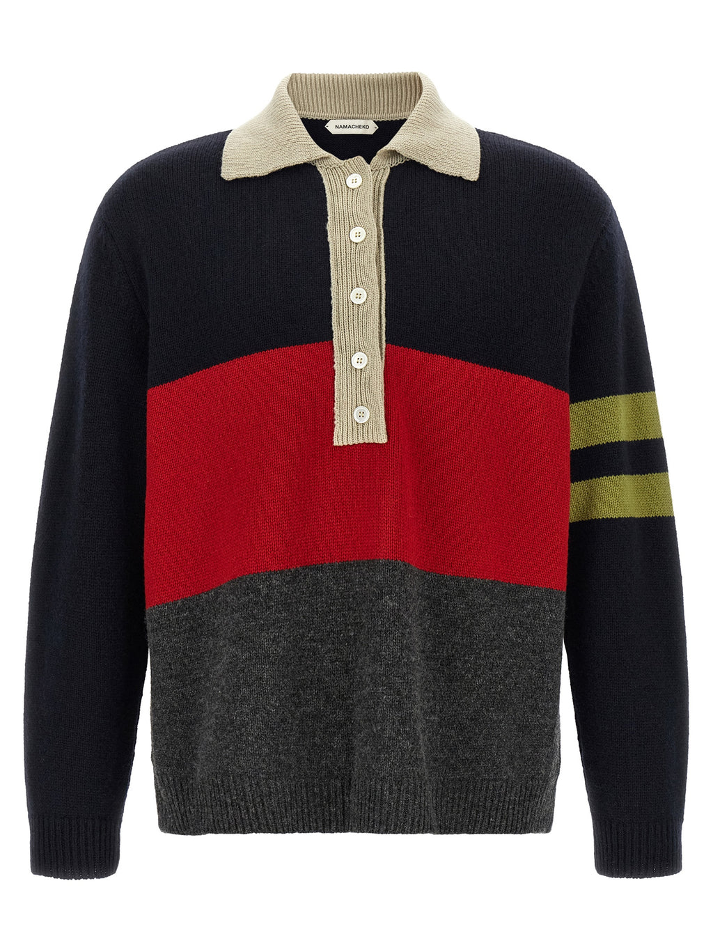 Namacheko Mehrfarbiges Polo-Shirt aus Merinowolle