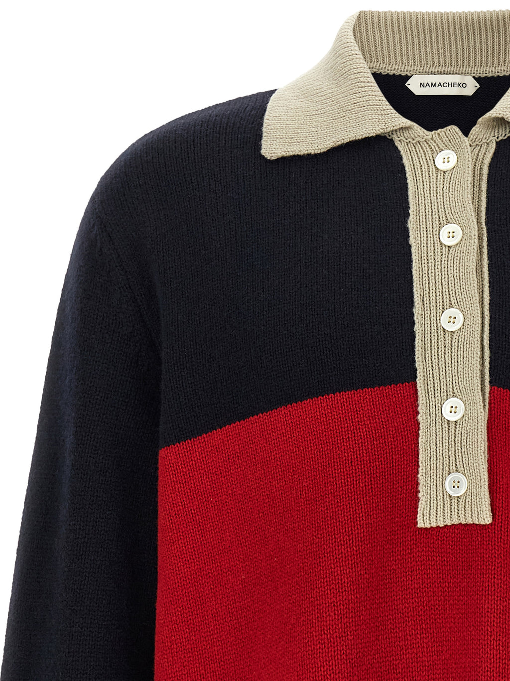 Namacheko Mehrfarbiges Polo-Shirt aus Merinowolle