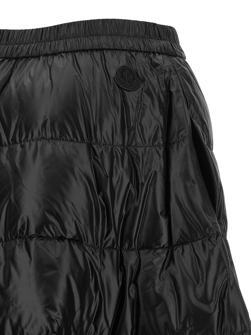 Moncler Schwarzer Polyamid-Midi-Rock