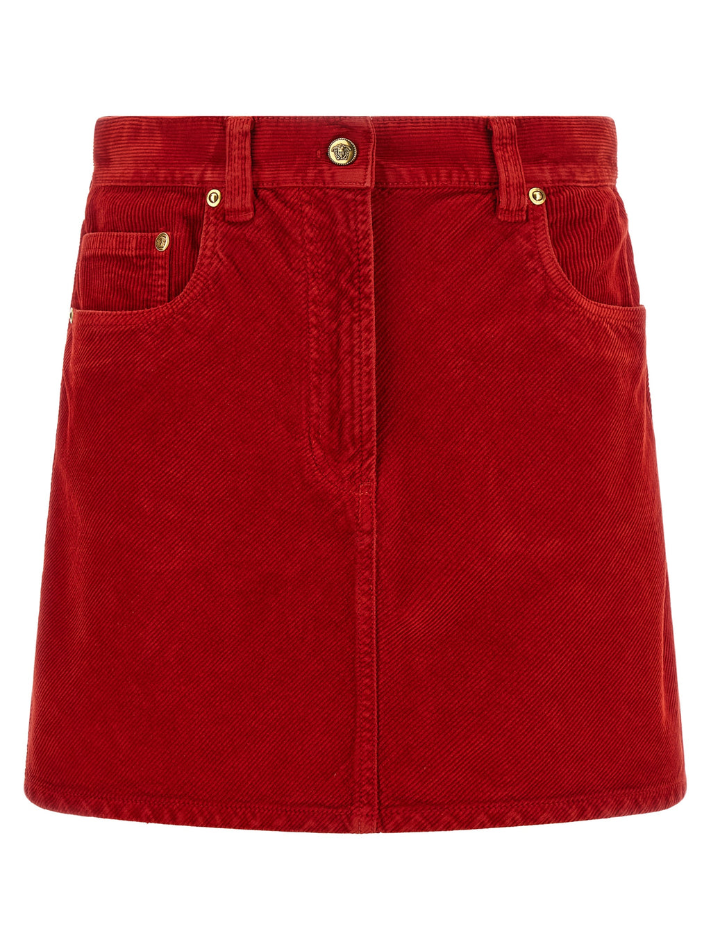 Langer Rock aus roter Baumwolle von Versace
