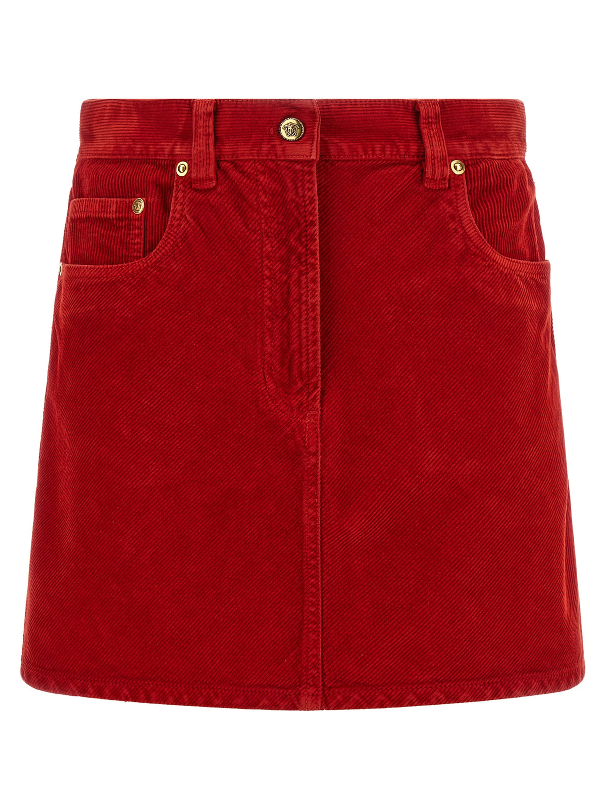 Langer Rock aus roter Baumwolle von Versace