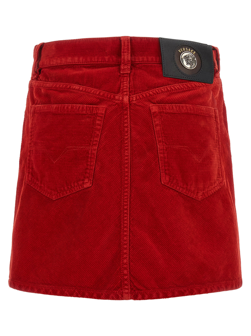 Langer Rock aus roter Baumwolle von Versace
