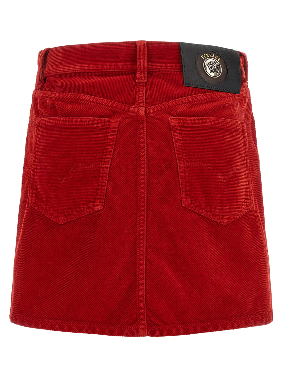 Langer Rock aus roter Baumwolle von Versace
