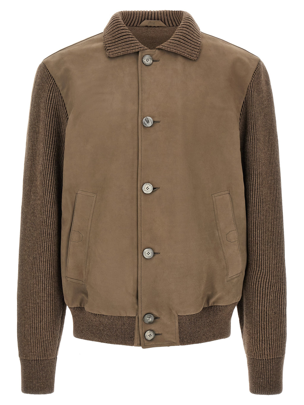 Brioni Lederjacke aus braunem Kalbsleder