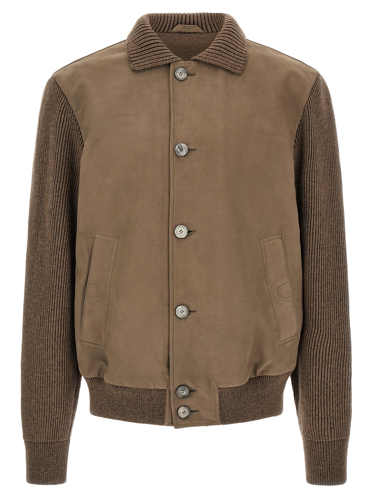 Brioni Lederjacke aus braunem Kalbsleder